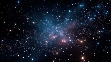 Fototapeta premium Starry Galaxy With Blue Nebula in Outer Space