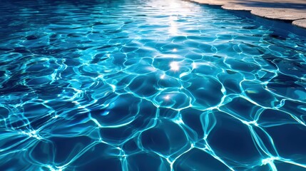 Clear Pool Water Reflecting Sunlight