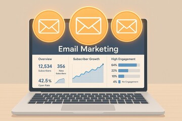 Email Marketing Dashboard With Engagement Statistics