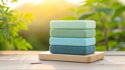 green sofa on a wooden table