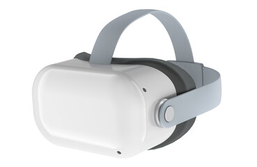 Virtual reality headset, transparent VR glasses. 3D rendering isolated on transparent background