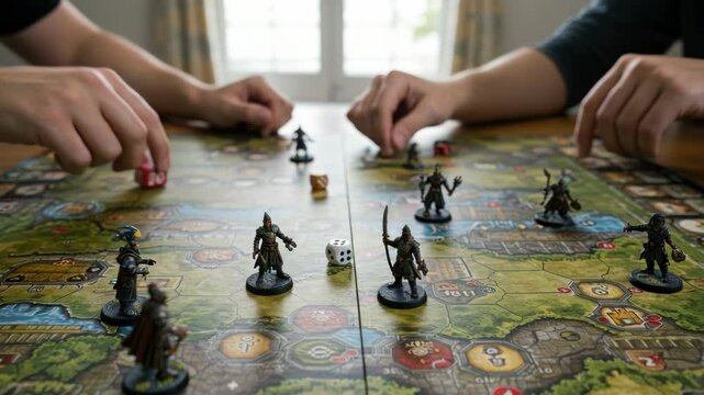 Two people playing a tabletop role playing game