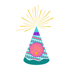 Colorful Diwali firework and cracker in flat style. Indian Deepavali vector illustration for banners, greeting cards and social media