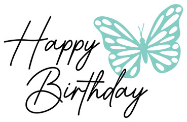 Fototapeta premium Happy Birthday | Butterfly Bday Artwork | Vector Butterflyy Illustration