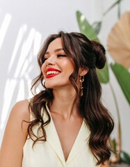 Fototapeta premium A close-up summer fashion portrait of a stunning woman
