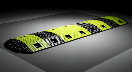 Road Safety Speed Bump With Yellow And Black Reflective Pattern Surface
