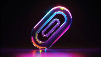 Iridescent Neon Oval Clip for Futuristic Design and Creative Office Art