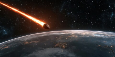 Fiery Meteoroid Hurtling Towards Earth