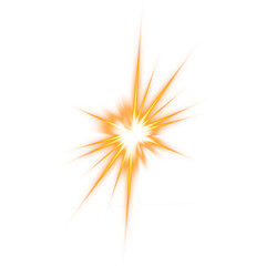 Fototapeta premium Bright Orange Starburst Light Effect on Transparent Background