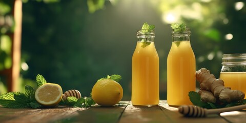 Refreshing Ginger Lemon Honey Drink, Natural Homemade Remedy, Summer Beverage, Healthy Lifestyle