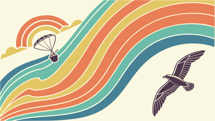 Abstract Rainbow Gradient Shapes Vector Colorful Wavy Fluid Design Elements