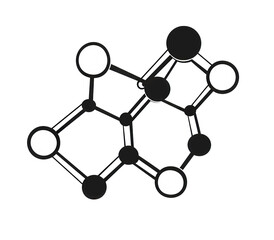 Transparent Black and white molecule 