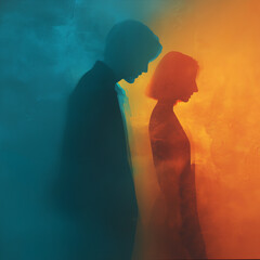 Tension between two figures captures a moment of unresolved conflict and emotional distance