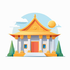vector illustration of a temple