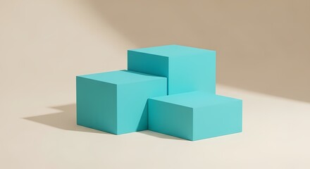 Obraz premium Product Display Podium Turquoise Minimalist Mockup