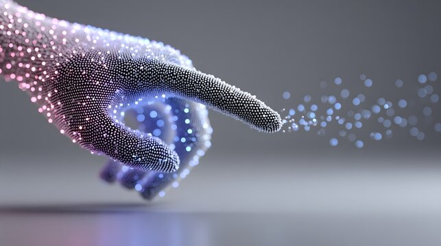 Futuristic Hand Gesture on Chat Icon Illustrating Communication Trends