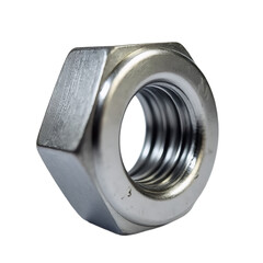 Flange nut – industrial steel part on a transparent background