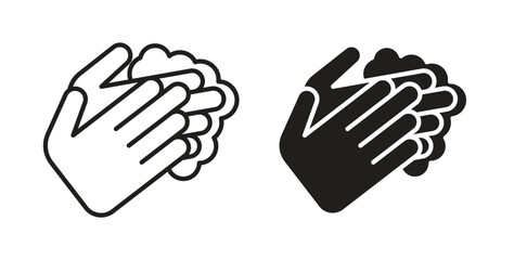 Obraz premium Wash your hands icon. Vector illustration, flat and stroke