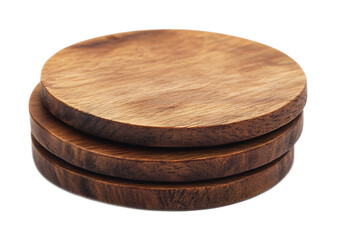 Wooden Coasters for Drink Protection and Style - Isolated on White Background