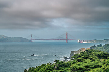 The Golden Gate Bridge viewed from Lands End, San Francisco, Calfornia, USA.