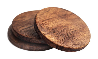 Wooden Coasters for Drink Protection and Style - Isolated on White Background