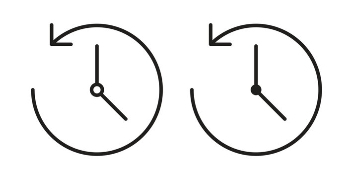 Past time icon. Vector illustration, flat and stroke