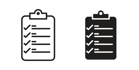 List check icon. Vector illustration, flat and stroke