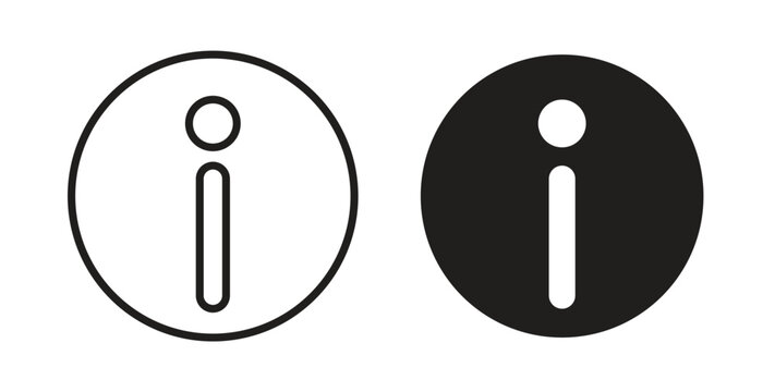 Info icon. Vector illustration, flat and stroke