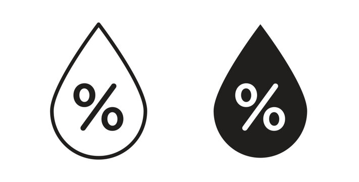 Humidity icon. Vector illustration, flat and stroke