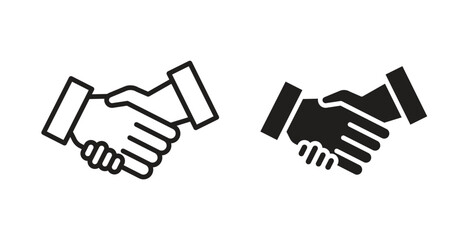 Obraz premium Handshake icon. Vector illustration, flat and stroke