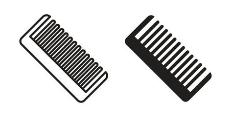 Hair brush icon. Vector illustration, flat and stroke