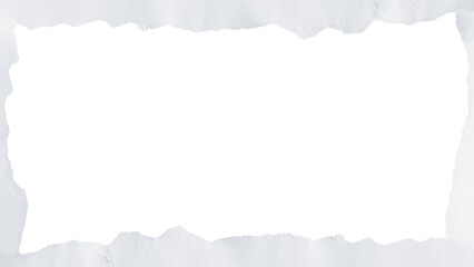 Crumpled White Paper Frame with Empty Center Isolated on Transparent Background PNG