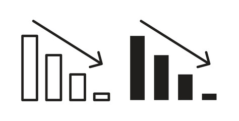 Chat arrow down icon. Vector illustration, flat and stroke