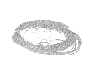 Silver Metallic Wire Coil with Reflective Surface and Industrial Texture