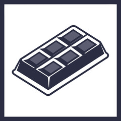 Chocolate bar icon in minimal outline style