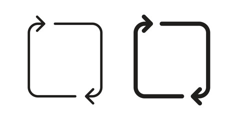 Arrows repeat icon. Vector illustration, flat and stroke