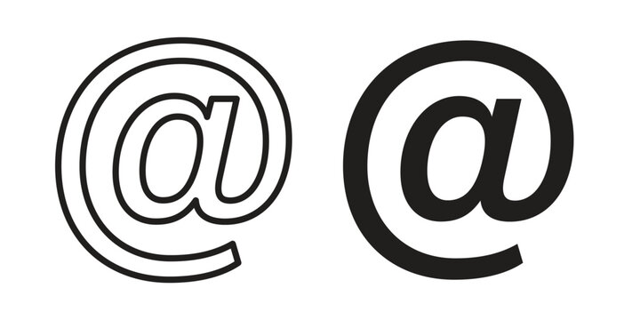At icon. Vector illustration, flat and stroke