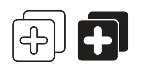 Add apps icon. Vector illustration, flat and stroke