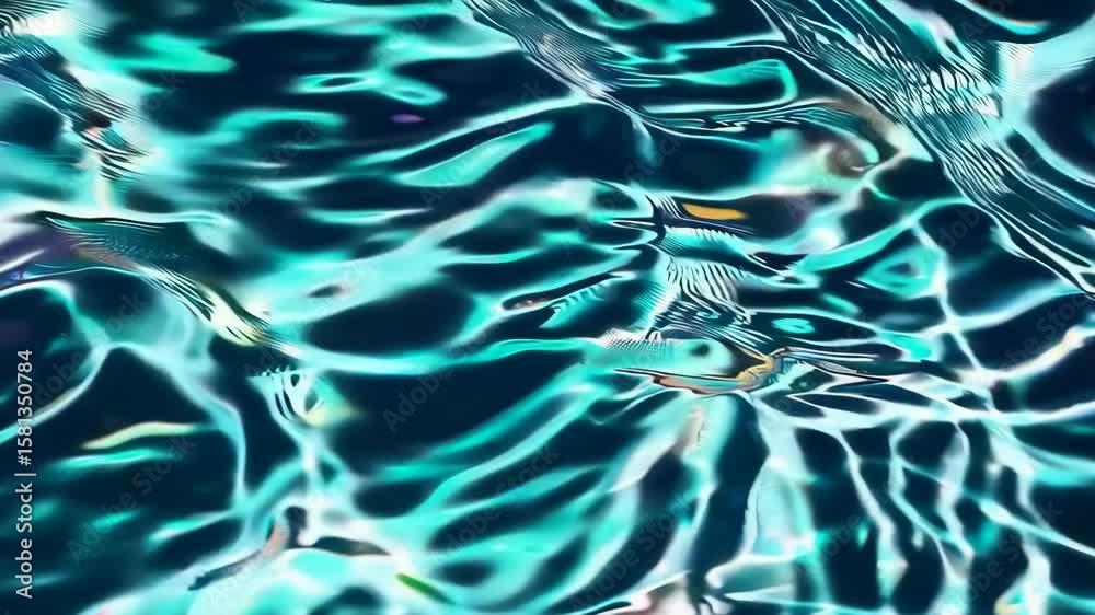 Wall mural mesmerizing ripple patterns evolving in vibrant oceanic waves