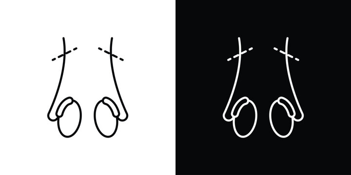 Vasectomy icon pack with black and white editable stroke lines for graphic design work