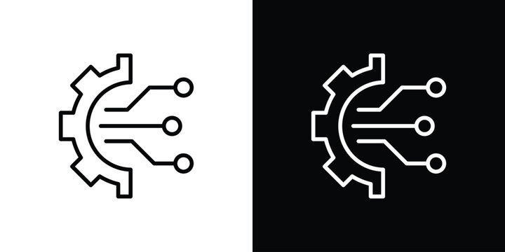 Transform icon pack with black and white editable stroke lines for graphic design work
