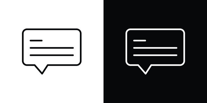 Subtitles icon pack with black and white editable stroke lines for graphic design work