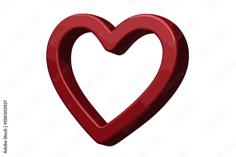 Fototapete 3d red heart symbol of love, passion, and romance for valentine's day. realistic rendering of a mode