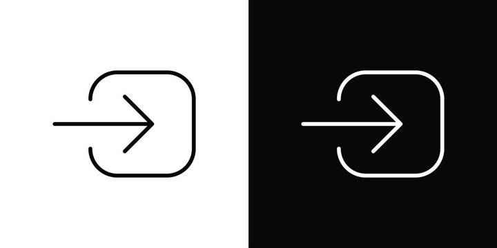 Log out icon pack with black and white editable stroke lines for graphic design work