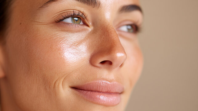 Radiant dewy skin with spf protection close up