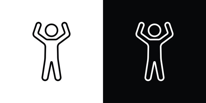 Fitness exercise icon pack with black and white editable stroke lines for graphic design work