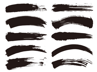 墨で描いた大胆なストロークのバリエーションセット