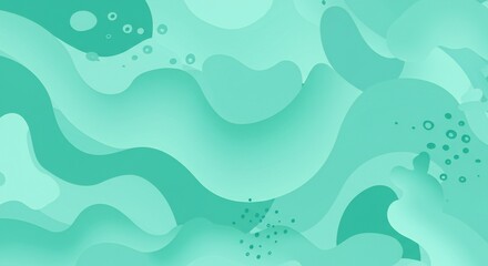 Abstract teal shapes with circular elements, soft transitions, smooth composition, calming and fluid mood.