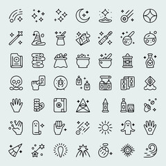 Fototapeta premium Voodoo doll vector icons suitable for mystical designs. Magic elements for spooky illustrations, Halloween graphics, and witchcraft themed projects.