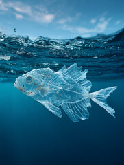 un poisson atypique de pollution - IA Generated	